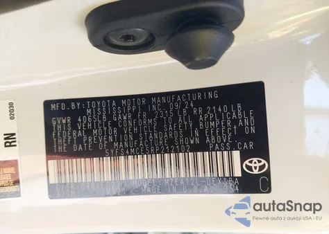 2024 Toyota Corolla Se z USA, uszkodzony, nr VIN 5YFS4MCE5RP212102